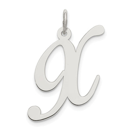 Sterlingsilber Rhodiniert Fantasie Schreibschrift Buchstabe X Initiale Charm