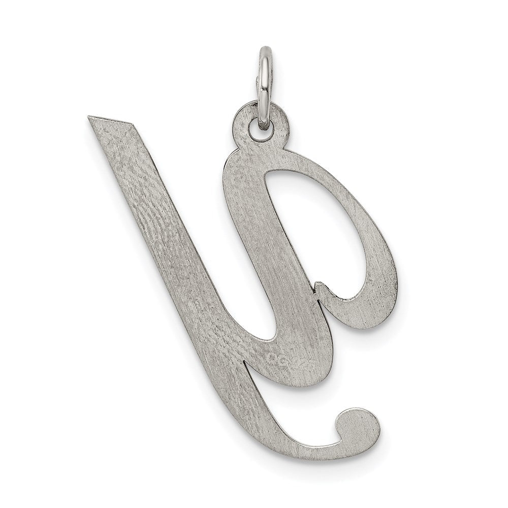 Sterlingsilber Rhodiniert Fantasie Schreibschrift Buchstabe Y Initiale Charm