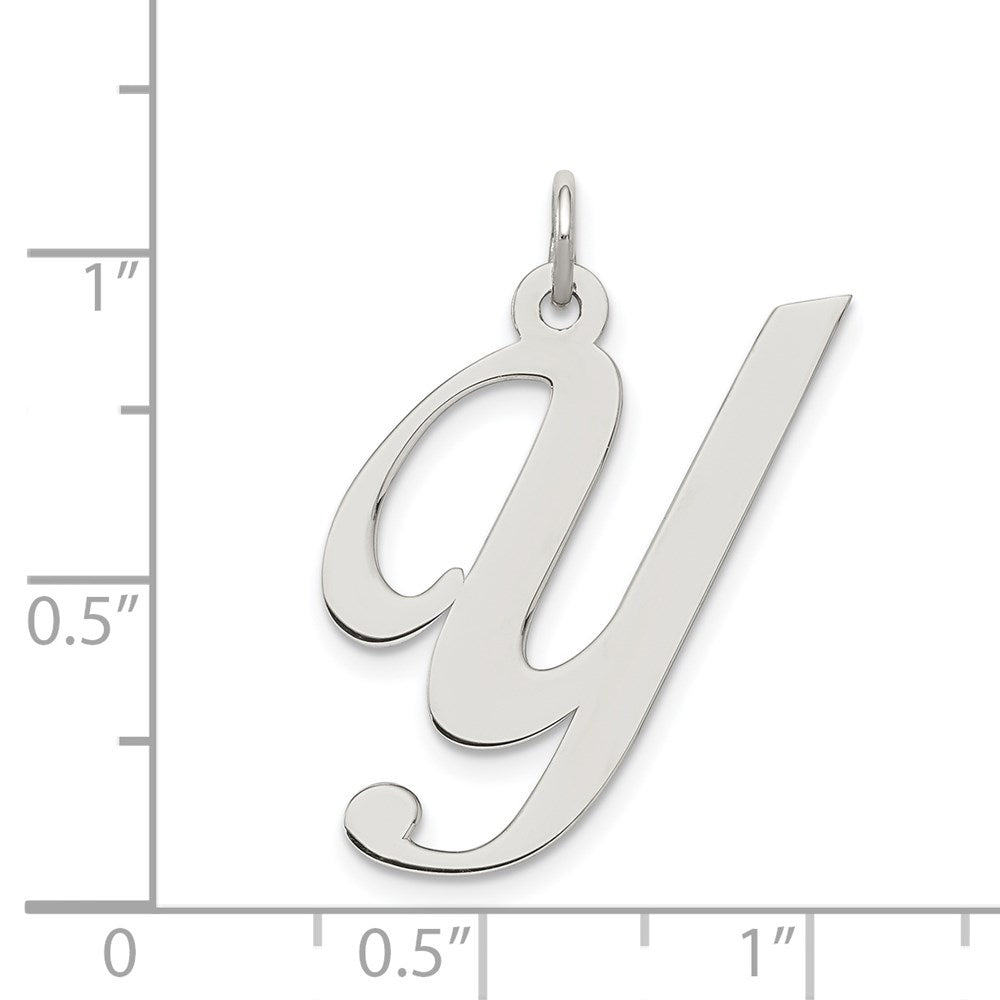 Sterlingsilber Rhodiniert Fantasie Schreibschrift Buchstabe Y Initiale Charm