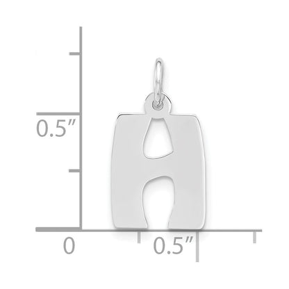 Sterlingsilber Poliert Blase Block Initiale H Charm
