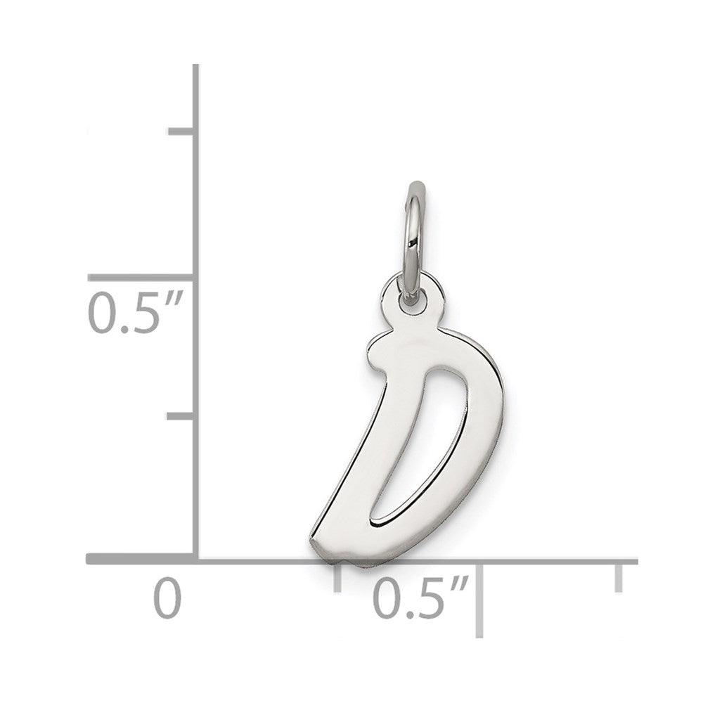 Sterlingsilber Rhodiniert Buchstabe D Initiale Charm