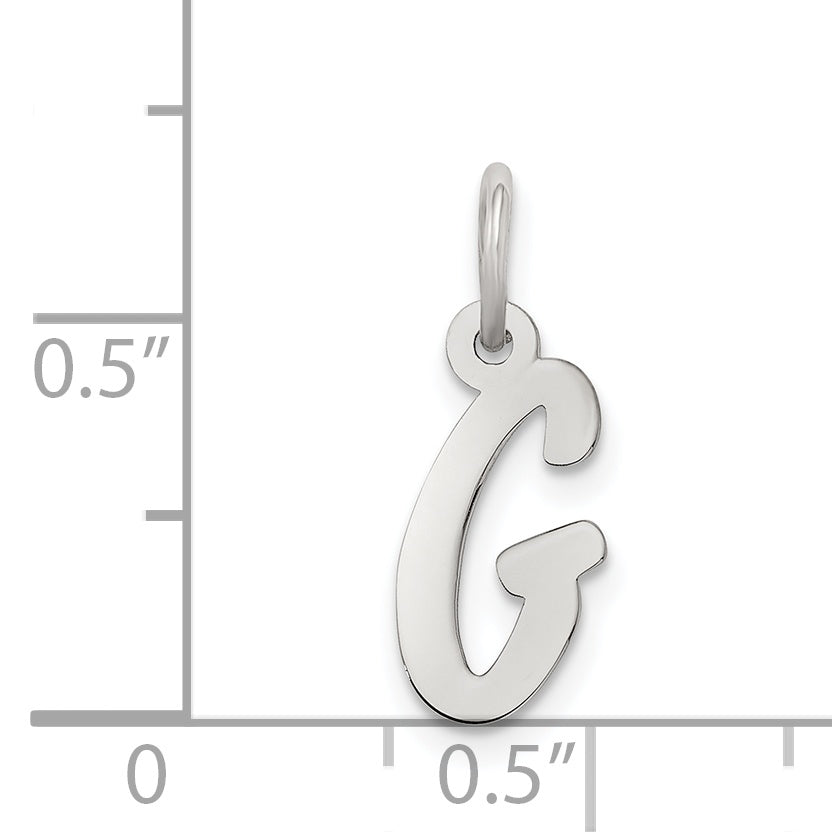 Sterlingsilber Rhodiniert Buchstabe G Initiale Charm