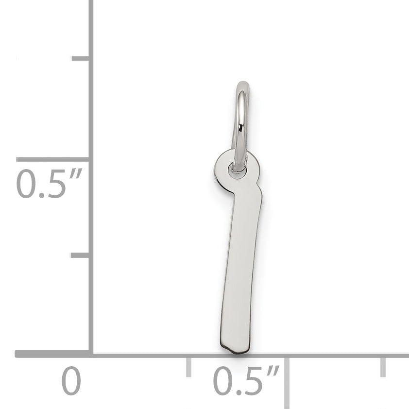 Sterlingsilber Rhodiniert Buchstabe I Initiale Charm
