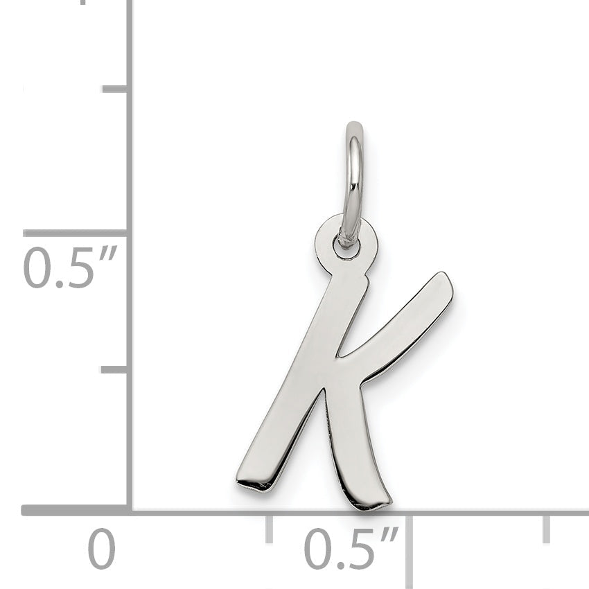 Sterlingsilber Rhodiniert Buchstabe K Initiale Charm