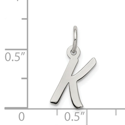 Sterlingsilber Rhodiniert Buchstabe K Initiale Charm