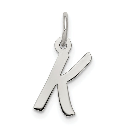 Sterlingsilber Rhodiniert Buchstabe K Initiale Charm