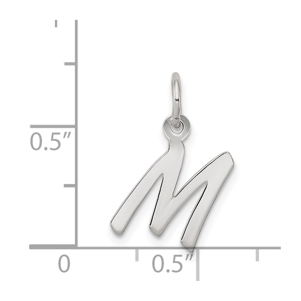 Sterlingsilber Rhodiniert Buchstabe M Initiale Charm