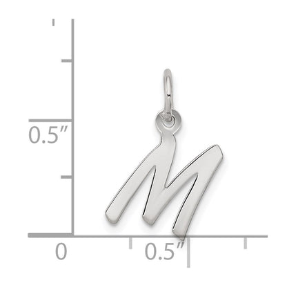 Sterlingsilber Rhodiniert Buchstabe M Initiale Charm