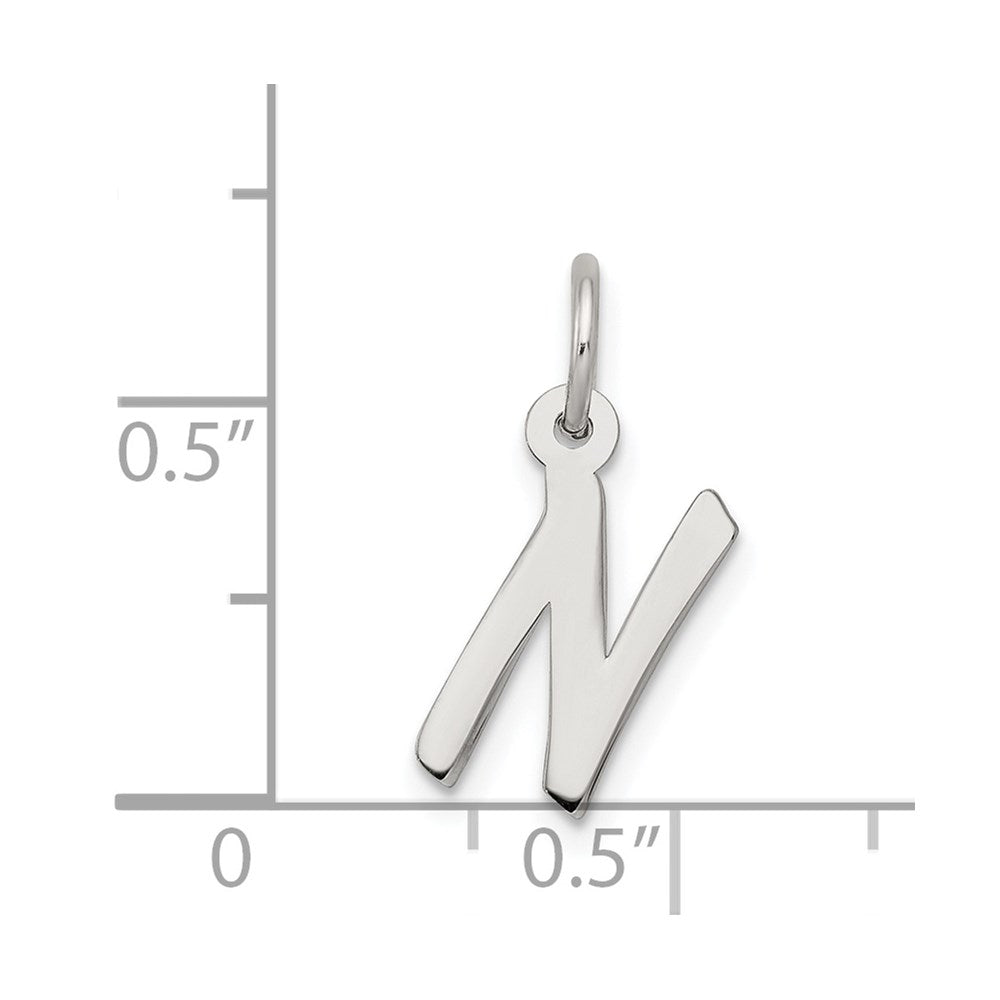 Sterlingsilber Rhodiniert Buchstabe N Initiale Charm