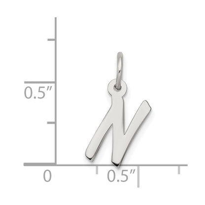 Sterlingsilber Rhodiniert Buchstabe N Initiale Charm