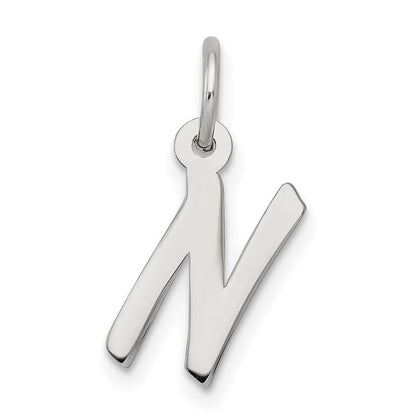 Sterlingsilber Rhodiniert Buchstabe N Initiale Charm