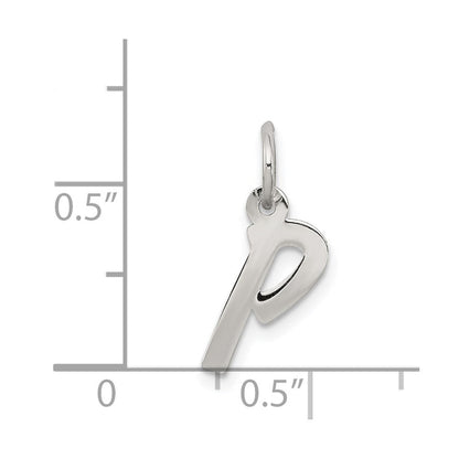 Sterlingsilber Rhodiniert Buchstabe P Initiale Charm
