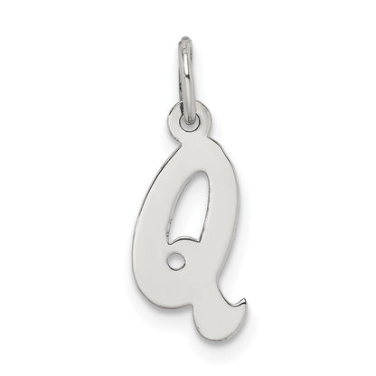 Sterlingsilber Rhodiniert Buchstabe Q Initiale Charm