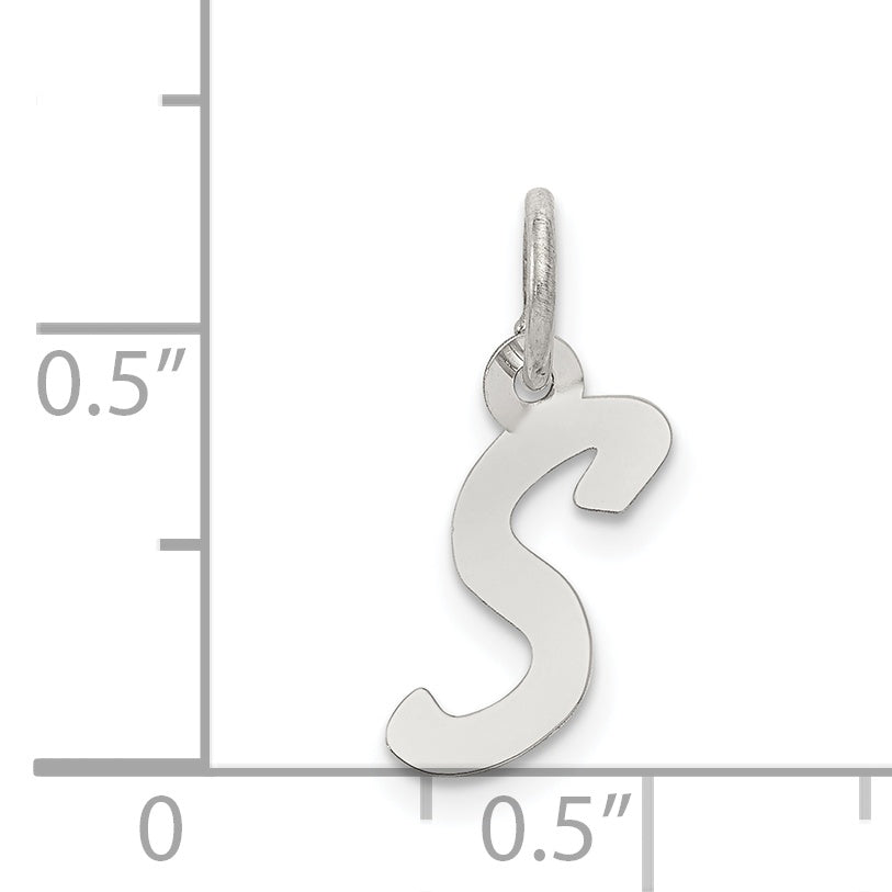 Sterlingsilber Rhodiniert Buchstabe S Initiale Charm