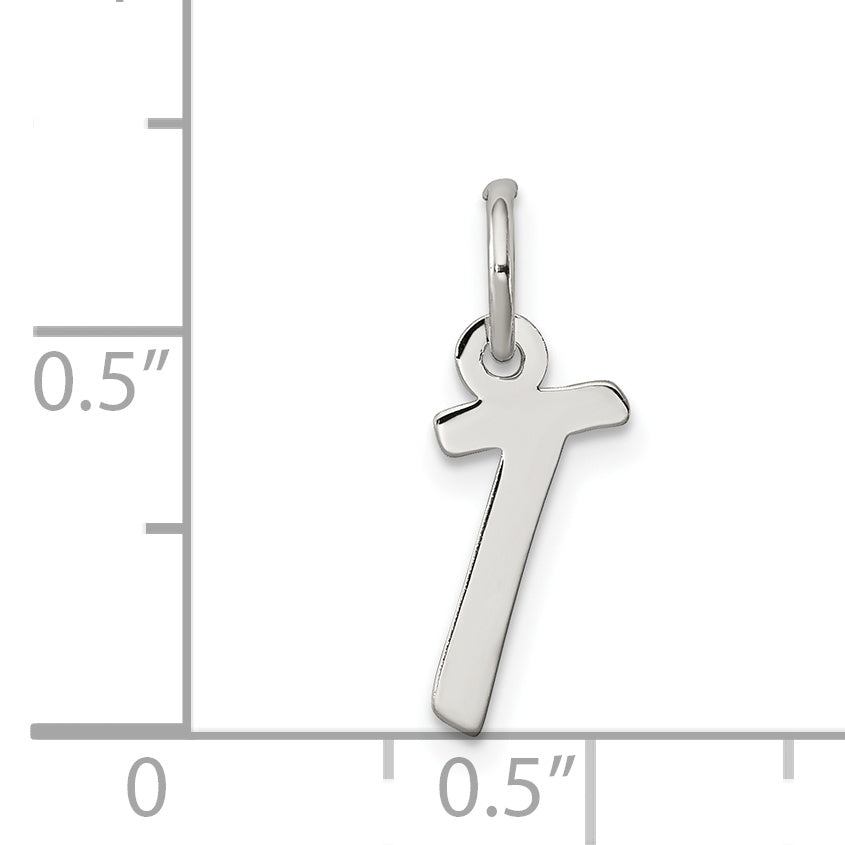 Sterlingsilber Rhodiniert Buchstabe T Initiale Charm