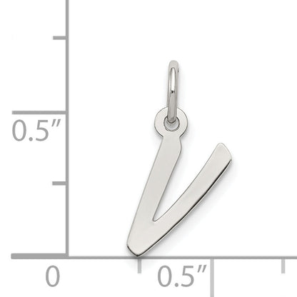 Sterlingsilber Rhodiniert Buchstabe V Initiale Charm