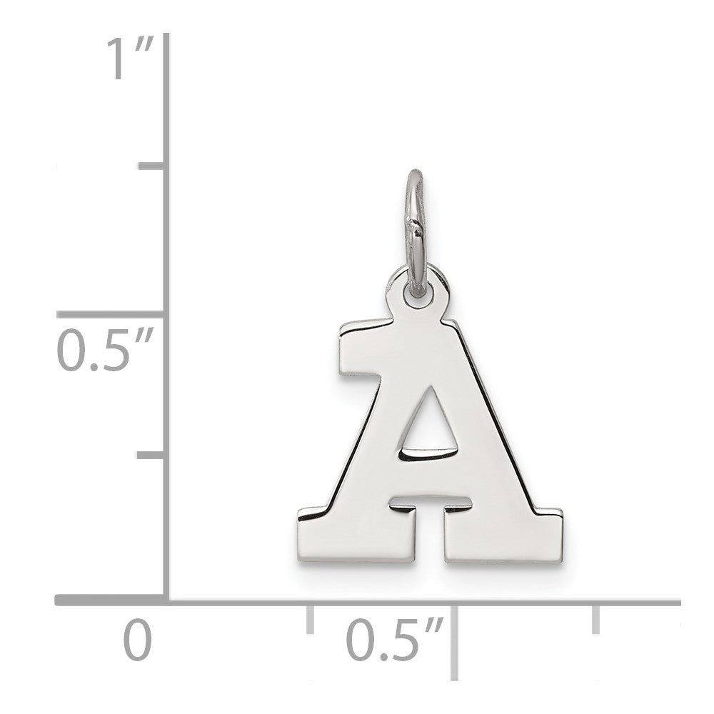 Sterlingsilber Rhodiniert Block Buchstabe A Initiale Charm