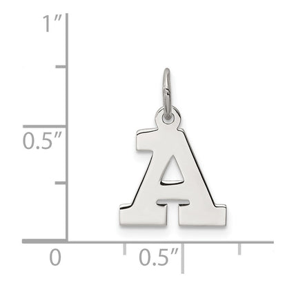 Sterlingsilber Rhodiniert Block Buchstabe A Initiale Charm