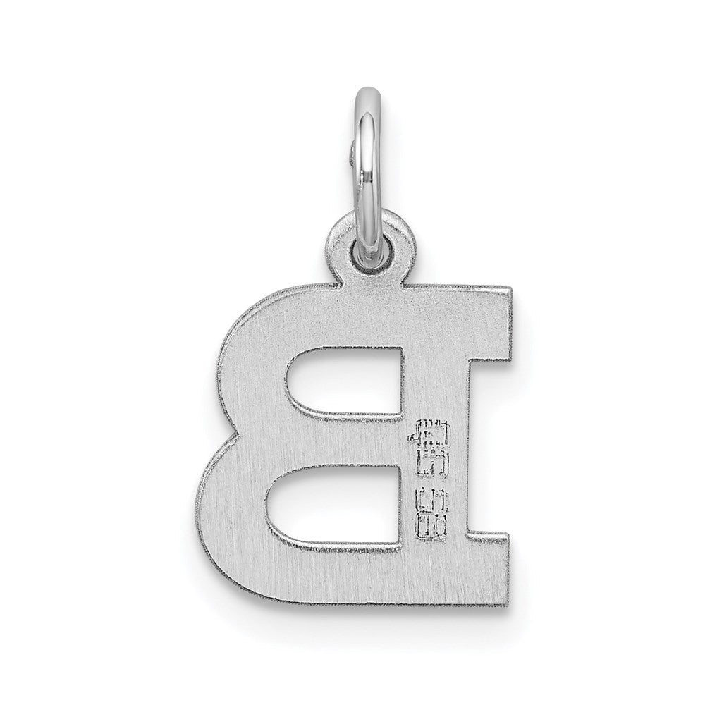 Sterlingsilber Rhodiniert Block Buchstabe B Initiale Charm