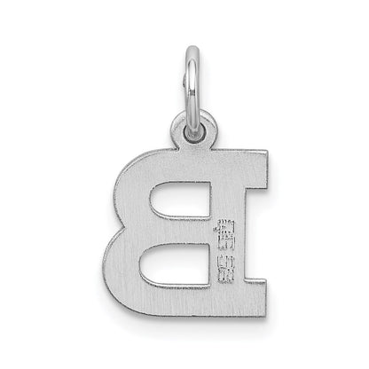 Sterlingsilber Rhodiniert Block Buchstabe B Initiale Charm