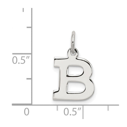 Sterlingsilber Rhodiniert Block Buchstabe B Initiale Charm