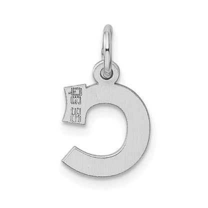 Sterlingsilber Rhodiniert Block Buchstabe C Initiale Charm
