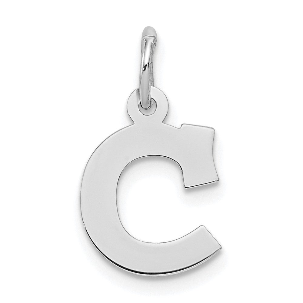 Sterlingsilber Rhodiniert Block Buchstabe C Initiale Charm