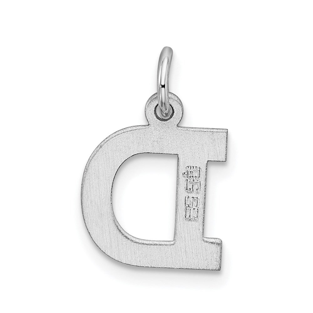 Sterlingsilber Rhodiniert Block Buchstabe D Initiale Charm