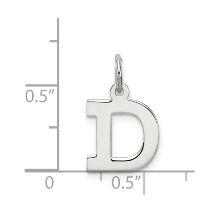 Sterlingsilber Rhodiniert Block Buchstabe D Initiale Charm