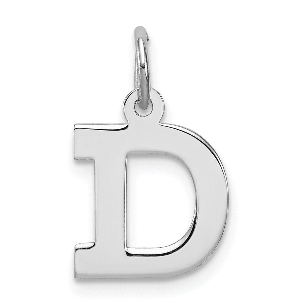 Sterlingsilber Rhodiniert Block Buchstabe D Initiale Charm