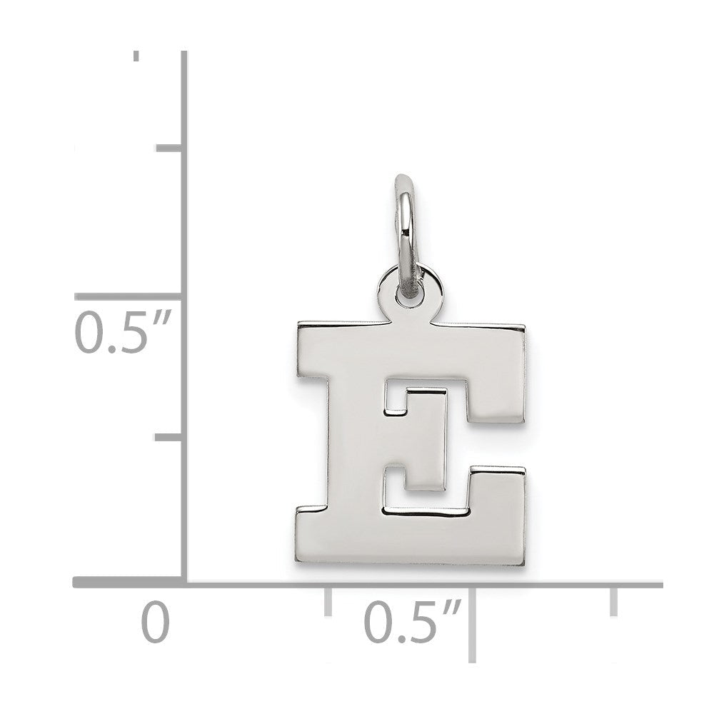 Sterlingsilber Rhodiniert Block Buchstabe E Initiale Charm