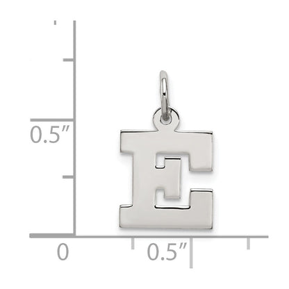 Sterlingsilber Rhodiniert Block Buchstabe E Initiale Charm