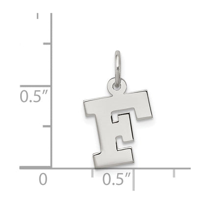 Sterlingsilber Rhodiniert Block Buchstabe F Initiale Charm