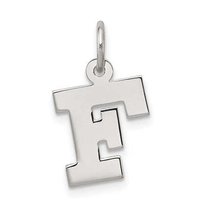 Sterlingsilber Rhodiniert Block Buchstabe F Initiale Charm