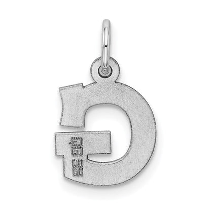 Sterlingsilber Rhodiniert Block Buchstabe G Initiale Charm