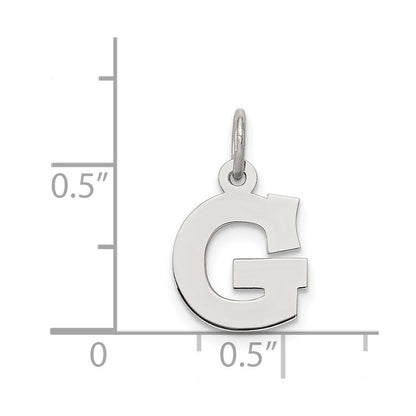 Sterlingsilber Rhodiniert Block Buchstabe G Initiale Charm