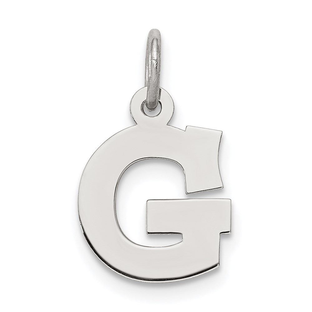 Sterlingsilber Rhodiniert Block Buchstabe G Initiale Charm