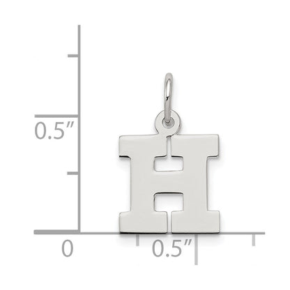 Sterlingsilber Rhodiniert Block Buchstabe H Initiale Charm