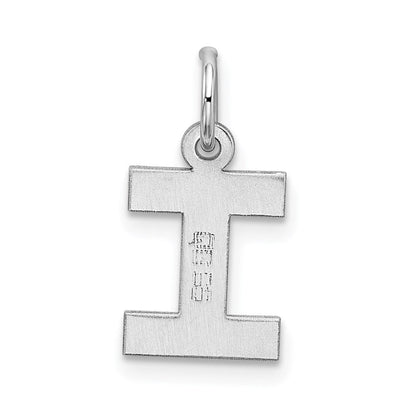 Sterlingsilber Rhodiniert Block Buchstabe I Initiale Charm
