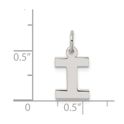 Sterlingsilber Rhodiniert Block Buchstabe I Initiale Charm