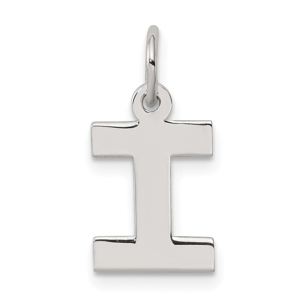 Sterlingsilber Rhodiniert Block Buchstabe I Initiale Charm