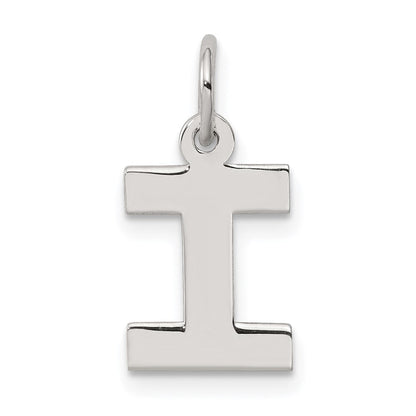 Sterlingsilber Rhodiniert Block Buchstabe I Initiale Charm