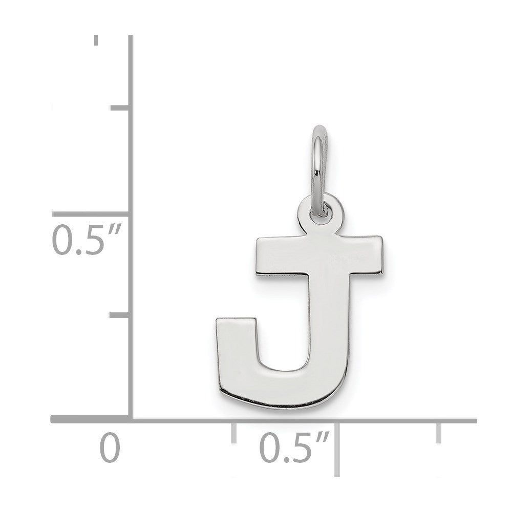 Sterlingsilber Rhodiniert Block Buchstabe J Initiale Charm