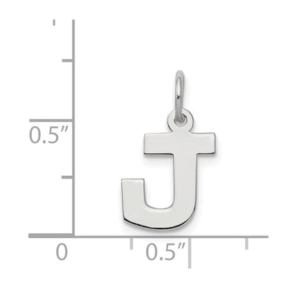 Sterlingsilber Rhodiniert Block Buchstabe J Initiale Charm