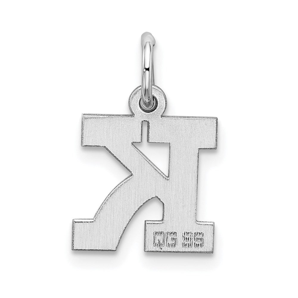 Sterlingsilber Rhodiniert Block Buchstabe K Initiale Charm