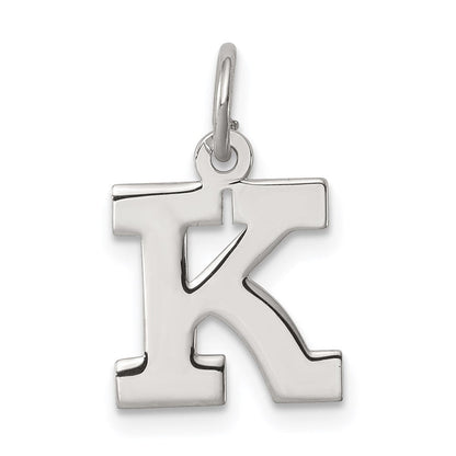 Sterlingsilber Rhodiniert Block Buchstabe K Initiale Charm