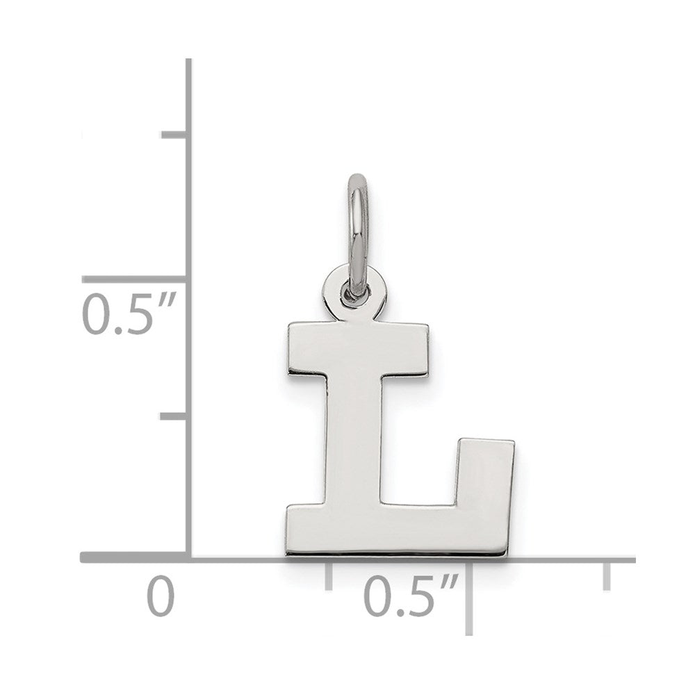 Sterlingsilber Rhodiniert Block Buchstabe L Initiale Charm