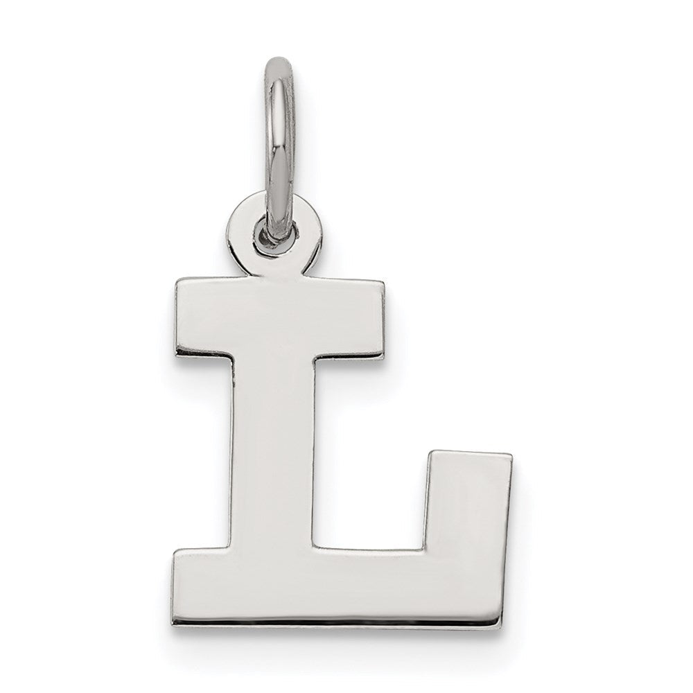 Sterlingsilber Rhodiniert Block Buchstabe L Initiale Charm