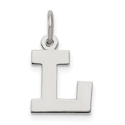 Sterlingsilber Rhodiniert Block Buchstabe L Initiale Charm