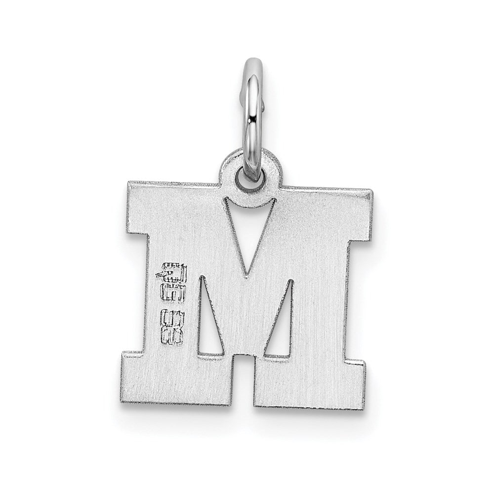 Sterlingsilber Rhodiniert Block Buchstabe M Initiale Charm